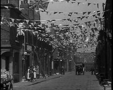 A Street is Decorated With Bunting For the Coronation of George VI, 1937. Creator: British Pathe Ltd