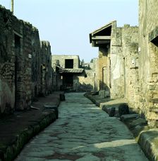 A street of houses, Pompeii, Italy. Creator: Unknown