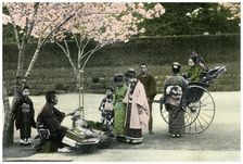 A street merchant, Japan, 1904