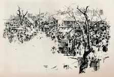 A Street Scene at Asakusa c1897. Artist: Mortimer L Menpes
