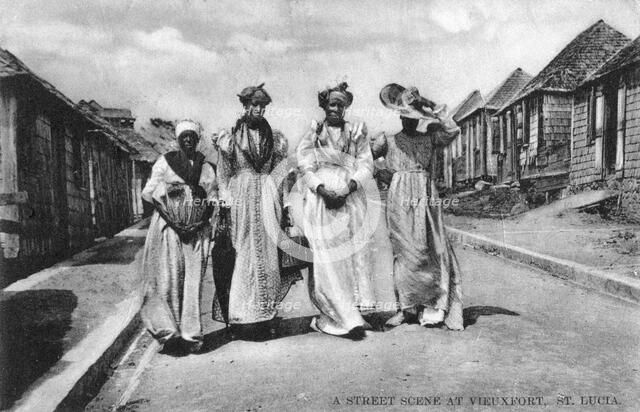 A street scene at Vieuxfort, St Lucia, early 20th century. Artist: Unknown