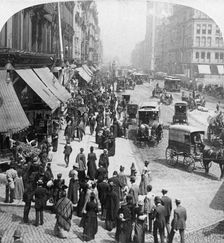 A street scene in Chicago, Illinois, USA, 1896.Artist: Underwood & Underwood