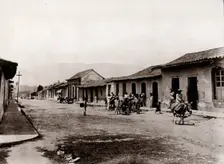 A street scene in a Venezuelan village, 1897