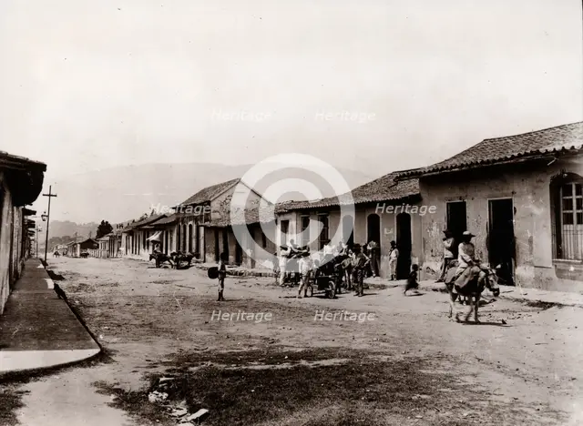 A street scene in a Venezuelan village, 1897. Artist: Unknown
