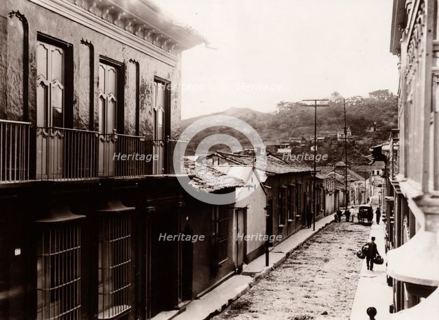 A street scene taken from a balcony in Caracas, 1897. Artist: Unknown