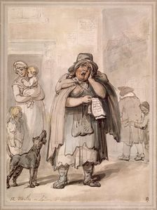 A streetseller on a street corner, London. Creator: Thomas Rowlandson