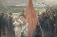 A Strike at Saint-Ouen, 1908. Creator: Delance, Paul-Louis (1848-1924)
