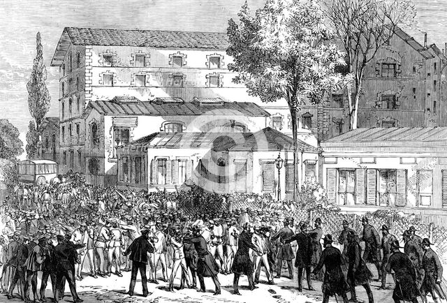 A strike of workmen in Paris, 1870. Creator: Unknown.