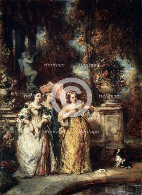 'A Stroll', 1852.  Artist: Eugene Isabey