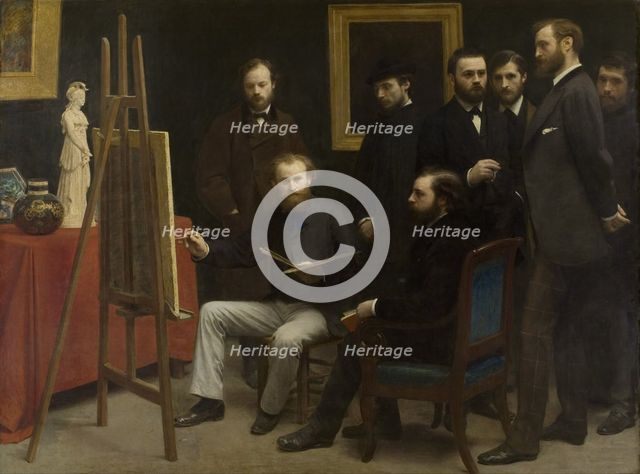 A Studio at Les Batignolles, 1870. Artist: Fantin-Latour, Henri (1836-1904)