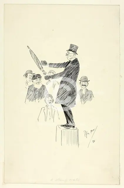 A Stump Orator, 1899. Creator: Philip William May.