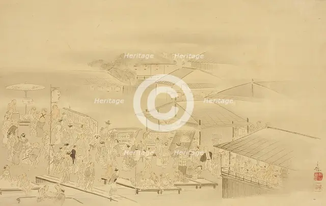 A Summer Evening by the River, 18th century. Creator: Mori Koga.
