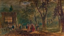 A Summer Night: the Terrace, Haddon Hall 1875, (1935). Artist: George Haydock Dodgson