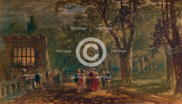 'A Summer Night: the Terrace, Haddon Hall', 1875, (1935). Artist: George Haydock Dodgson.