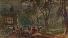 A Summer Night: the Terrace, Haddon Hall 1875, (1935). Artist: George Haydock Dodgson