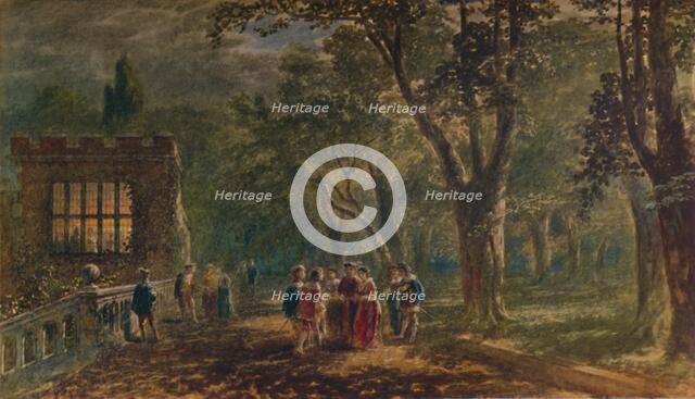 'A Summer Night: the Terrace, Haddon Hall', 1875, (1935). Artist: George Haydock Dodgson.