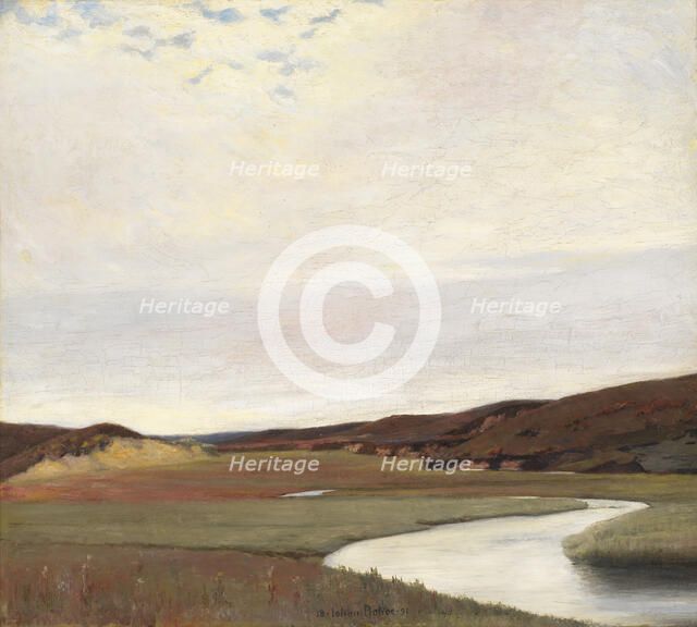 A Summer's Day by the River Karup, Jutland, 1891. Creator: Johan Rohde.