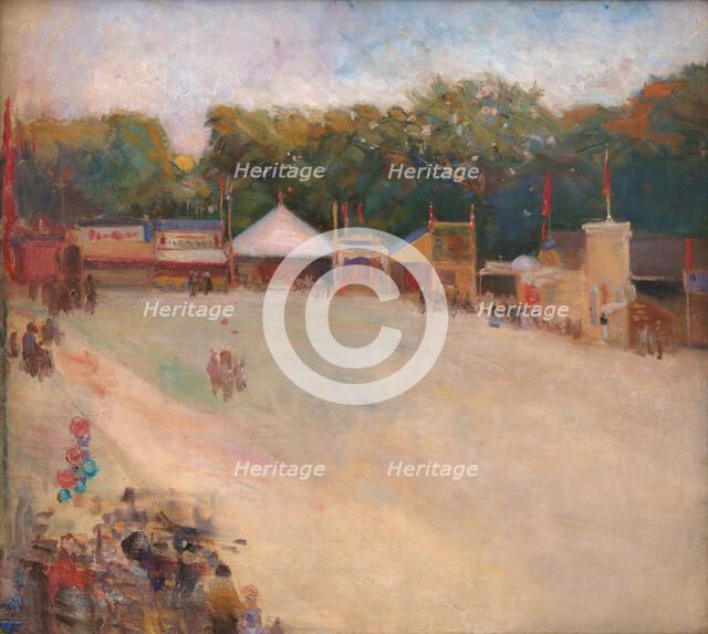 A Summer's Evening at the Funfair in the Deer Park, north of Copenhagen, 1884-1888. Creator: Fridolin Johansen.