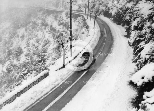 A Sunbeam 90 MKII during the Monte Carlo Rally, 1956. Artist: Unknown