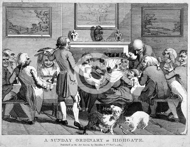 'A Sunday ordinary at Highgate', 1784. Artist: Anon