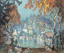 A Sunk City (The Invisible City of Kitezh) 1933. Creator: Gorbatov, Konstantin Ivanovich (1876-1945)