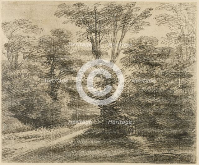 A Sunlit Path through a Wood, 1750/59. Creator: Thomas Gainsborough.