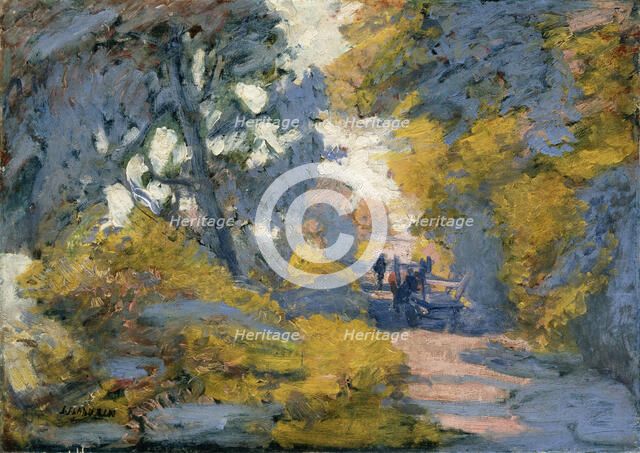 'A Sunlit Road', late 19th or 20th century.  Artist: Jules Leon Flandrin