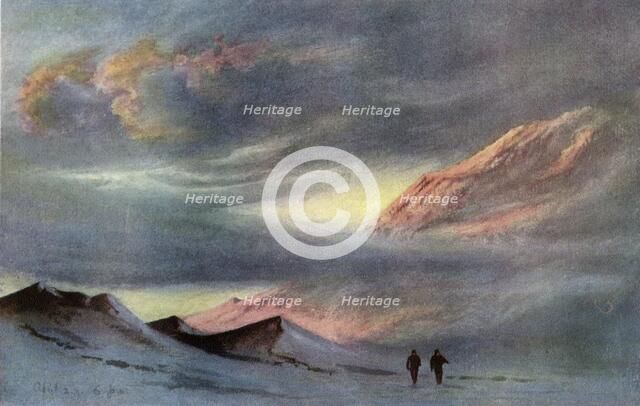 'A Sunset from Hut Point, April 2nd, 1911', (1913). Artist: Edward Wilson.