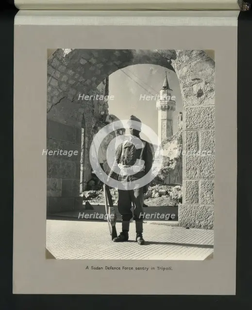 A Sudan Defence Force sentry in Tripoli, 1943. Creators: Colonial Office, Unknown.