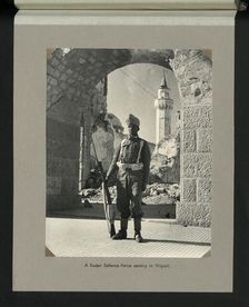 A Sudan Defence Force sentry in Tripoli, 1943. Creators: Colonial Office, Unknown