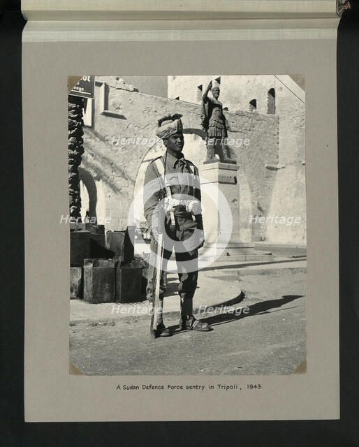 A Sudan Defence Force sentry in Tripoli, 1943. Creators: Colonial Office, Unknown.