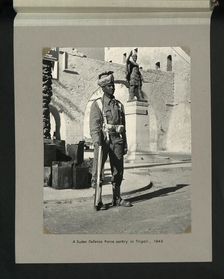 A Sudan Defence Force sentry in Tripoli, 1943. Creators: Colonial Office, Unknown