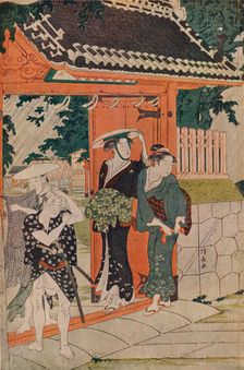 A Sudden Shower at the Mimeguri Inari Shrine 1787. Artist: Torii Kiyonaga
