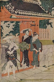 A Sudden Shower at the Mimeguri Inari Shrine 1787. Artist: Torii Kiyonaga