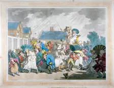 A Sudden Squall in Hyde Park London, 1791. Artist: Thomas Rowlandson