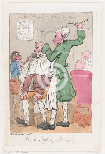 A Sufferer for Decency , June 20, 1789., June 20, 1789. Creator: Thomas Rowlandson.