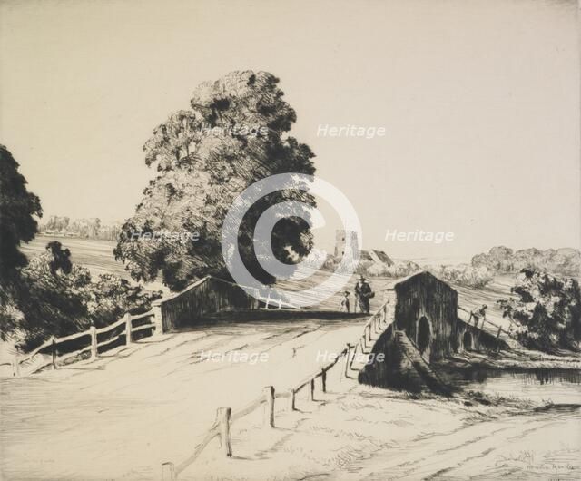 A Suffolk bridge, 1930s. Creator: Martin Hardie.