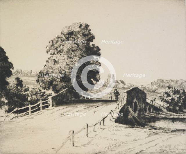 A Suffolk bridge,  1930s. Creator: Martin Hardie.
