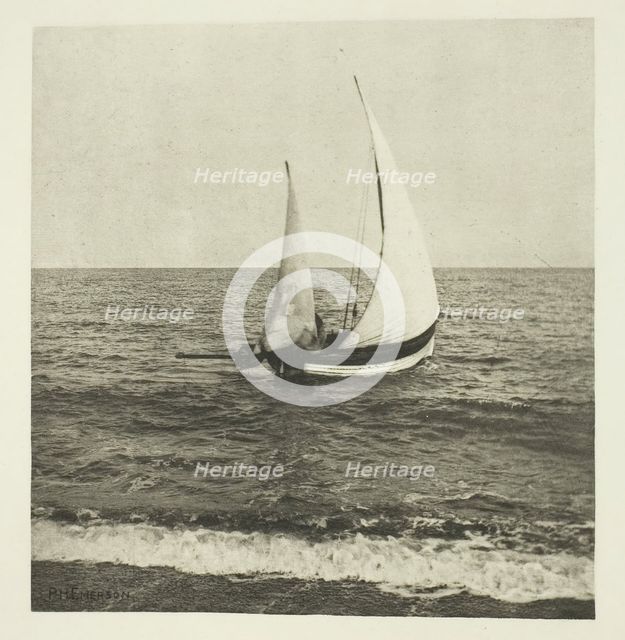 A Suffolk Shrimper "Going Off", c. 1883/87, printed 1888. Creator: Peter Henry Emerson.