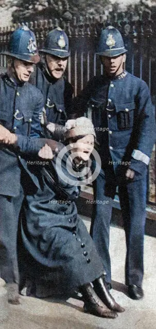 A suffragette being arrested, c1910s (1935).  Creator: Unknown.