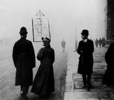 A suffragette demonstrating in Whitehall, London, c1908. Creator: Unknown
