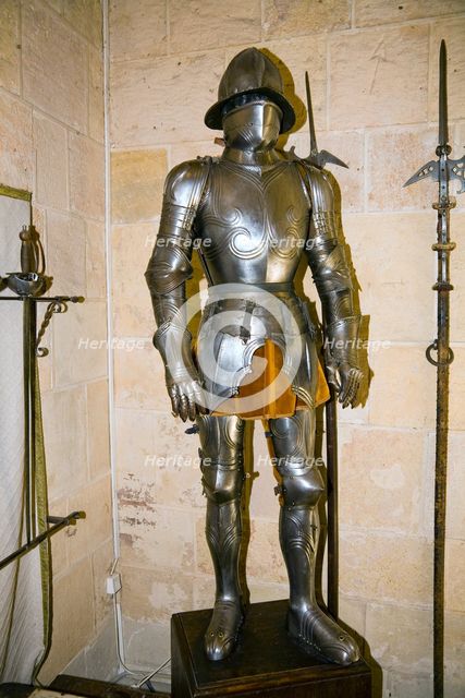 A suit of armour in the Royal Artillery Hall in the Alcazar of Segovia, Segovia, Spain, 2007. Artist: Samuel Magal