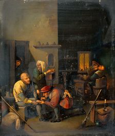 A surgeon operating on a man's foot, c1620s. Creator: Unknown