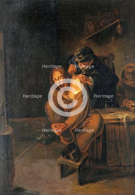 A surgeon operating on a man's shoulder, c1640s. Creator: Unknown.