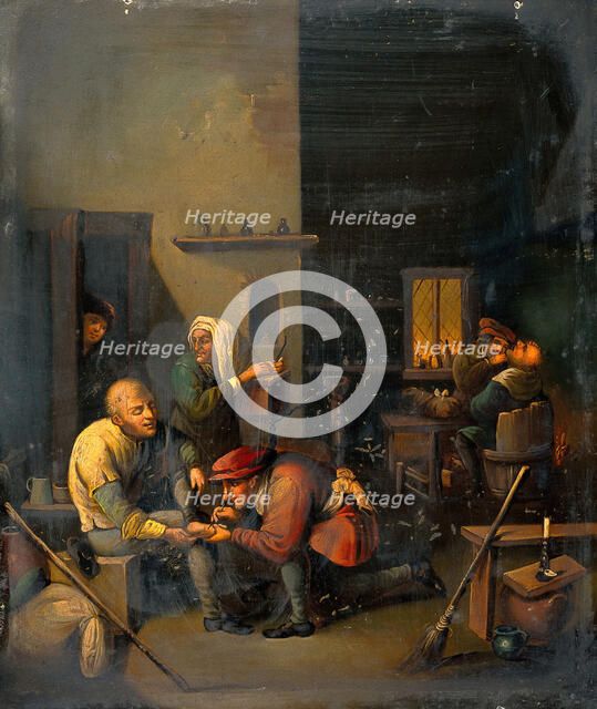 A surgeon operating on a man's foot, c1620s. Creator: Unknown.