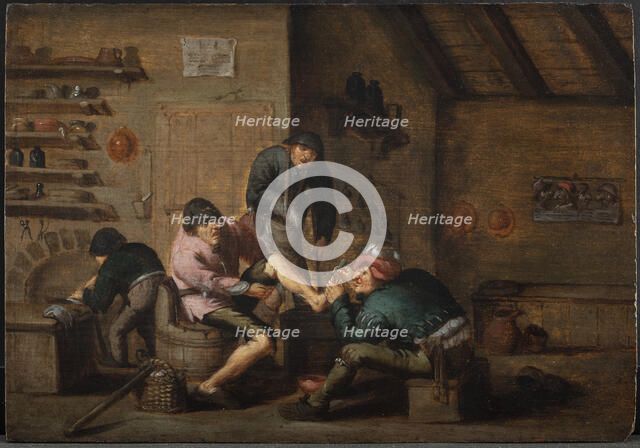 A Surgeon Operating on a Foot. The Five Senses: The Sense of Touch, 1637-1656. Creator: Anthonie Victoryns.