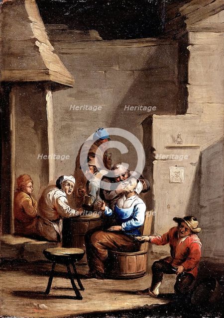 A surgeon operating on a woman's mouth, c17th century. Creator: Unknown.