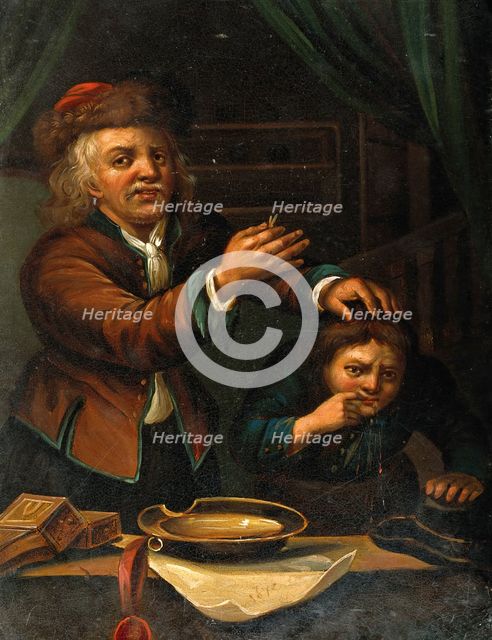 A surgeon extracting a tooth, c1650s. Creator: Unknown.
