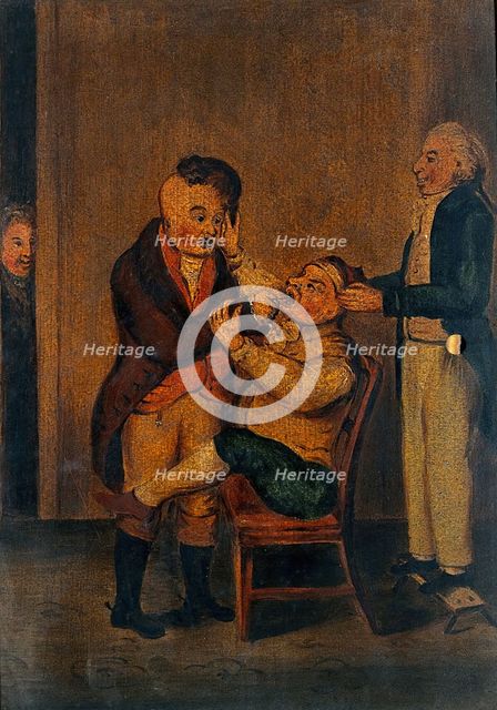 A surgeon extracting a tooth. Creator: Unknown.