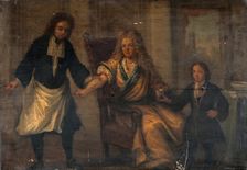A surgeon letting blood from a man's arm, c1740s. Creator: Unknown